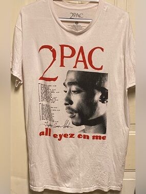 2Pac “All Eyez On Me” Graphic T-Shirt Men’s Large White Rap Tee